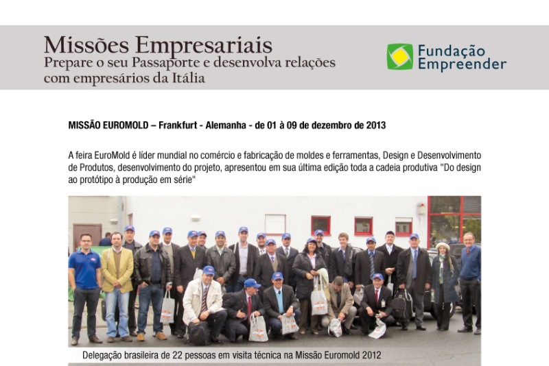 Missões Empresariais Fundação Empreender - EUROMOLD
    