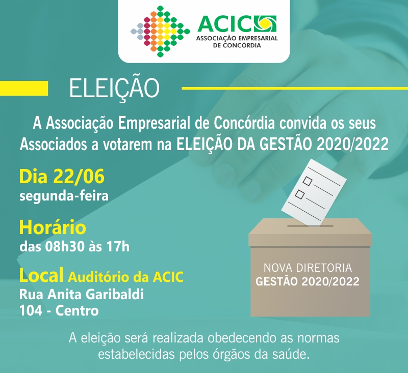 Eleição da ACIC será dia 22 de junho