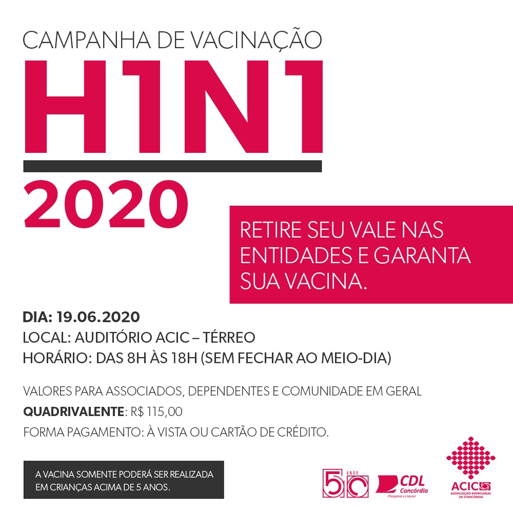 ACIC e CDL promovem campanha de vacinação contra a Influenza H1N1