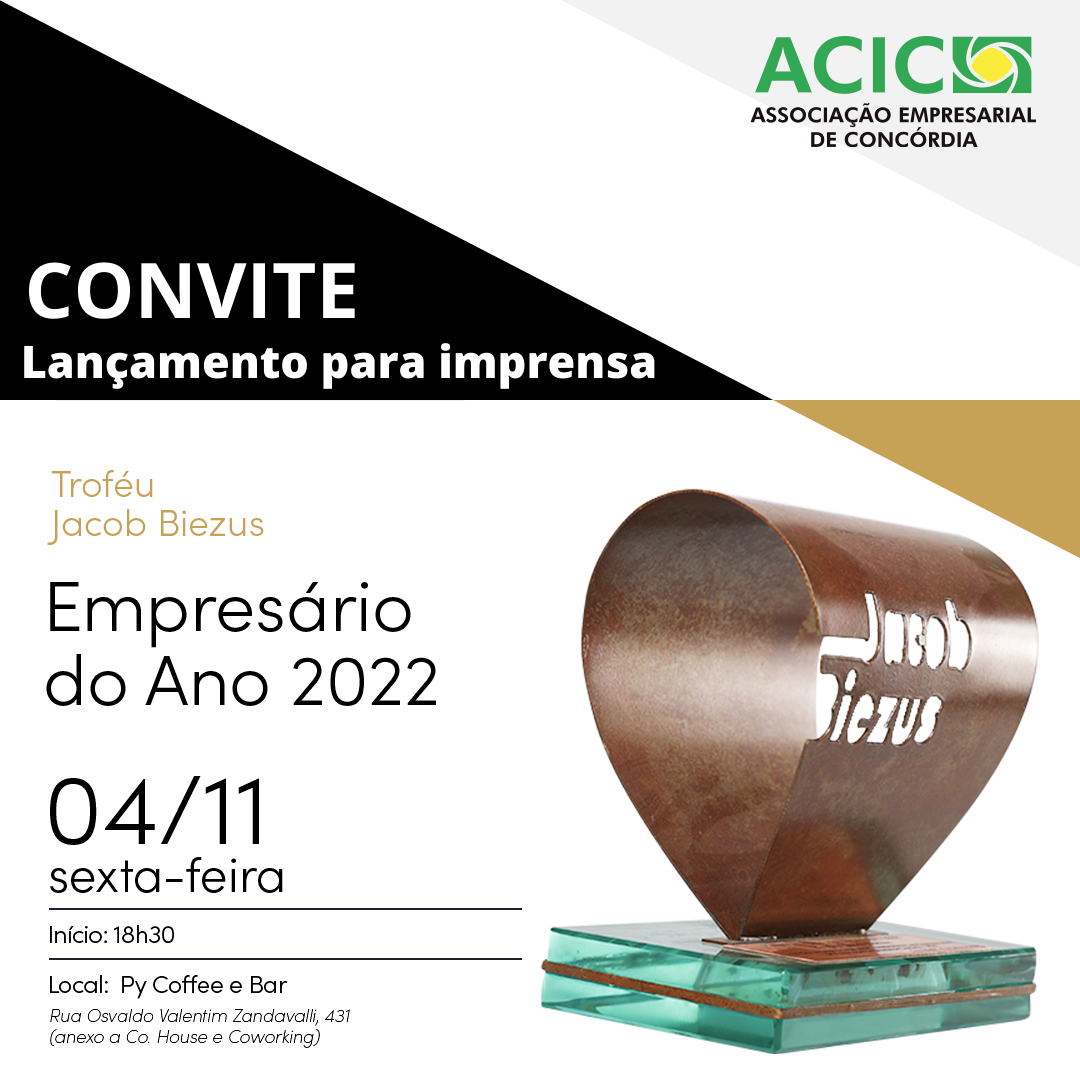 Empresário do Ano: Lançamento para a imprensa dia 04 de novembro