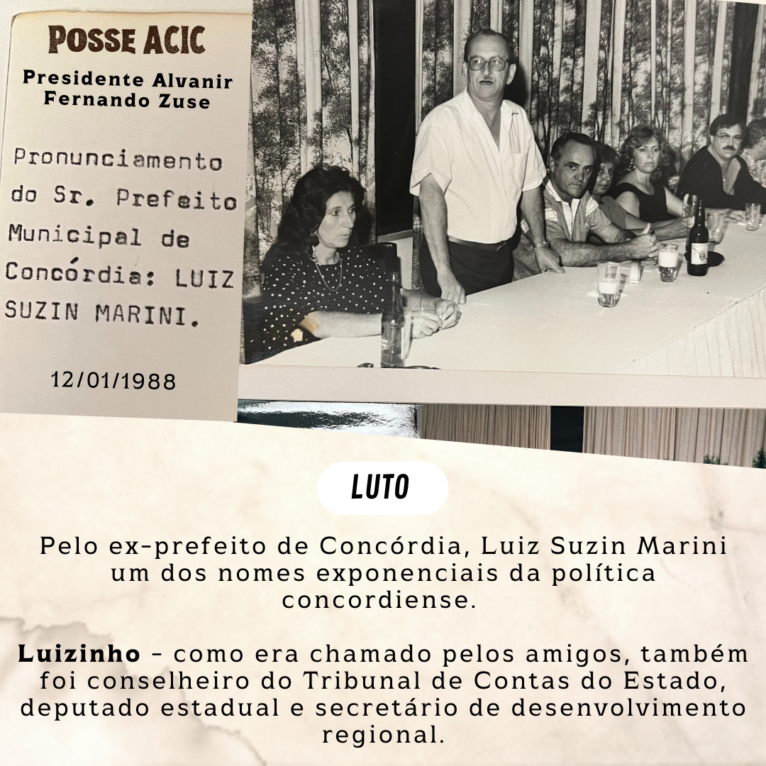 ACIC manifesta profundo pesar pelo falecimento do ex-prefeito de Concórdia Luiz Suzin Marini