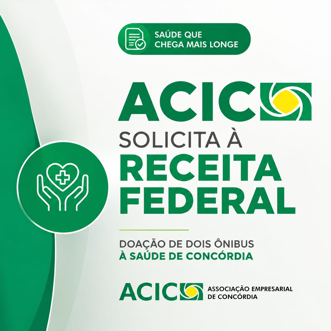 ACIC solicita à Receita Federal a doação de dois ônibus à Secretaria Municipal de Saúde de Concórdia