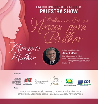 Palestra-Show será dia 8 de março
    