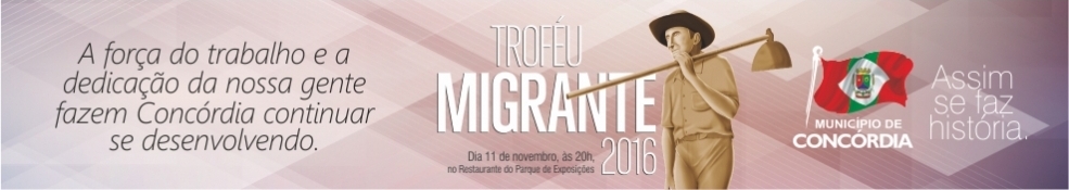 Troféu Migrante será dia 11 de novembro
    