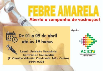  A ACIC apoia a Campanha de Vacinação contra a febre amarela!
    