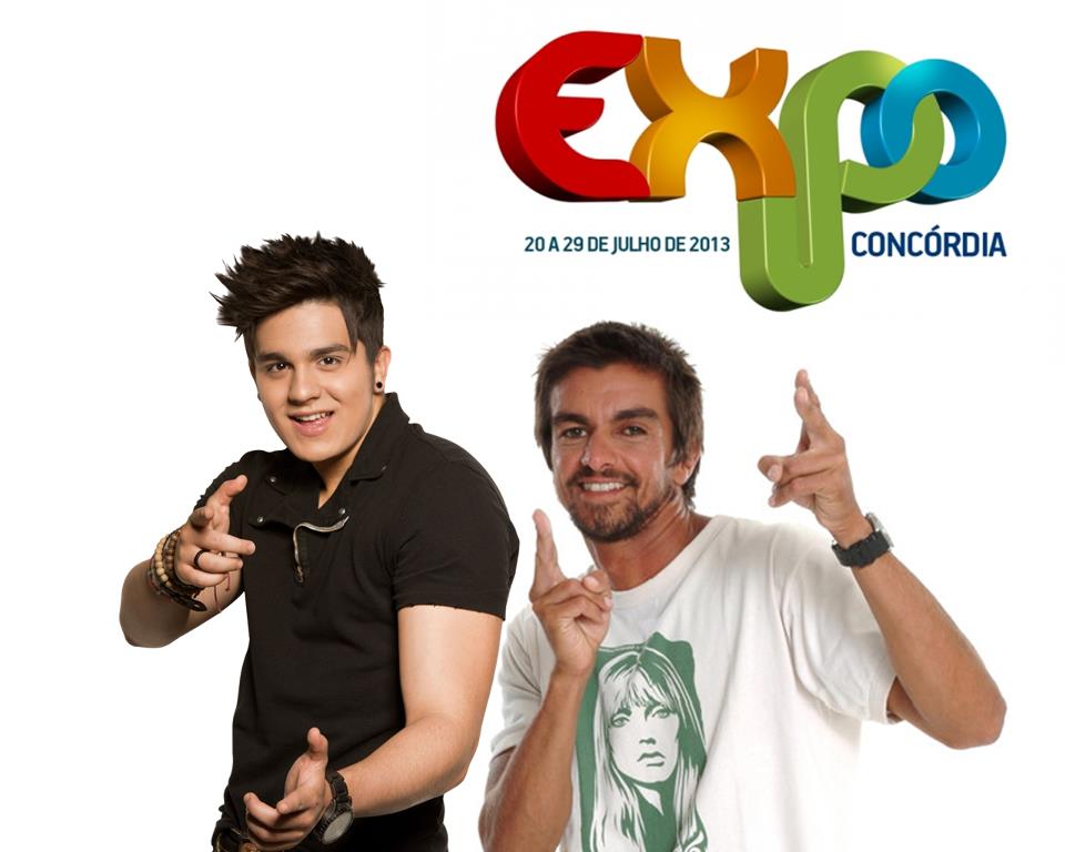 Luan Santana e Armandinho no lançamento da Expo 2013
    