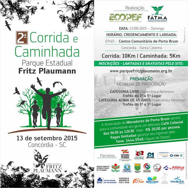 Corrida e Caminhada Parque Fritz Plaumann será em setembro 
    